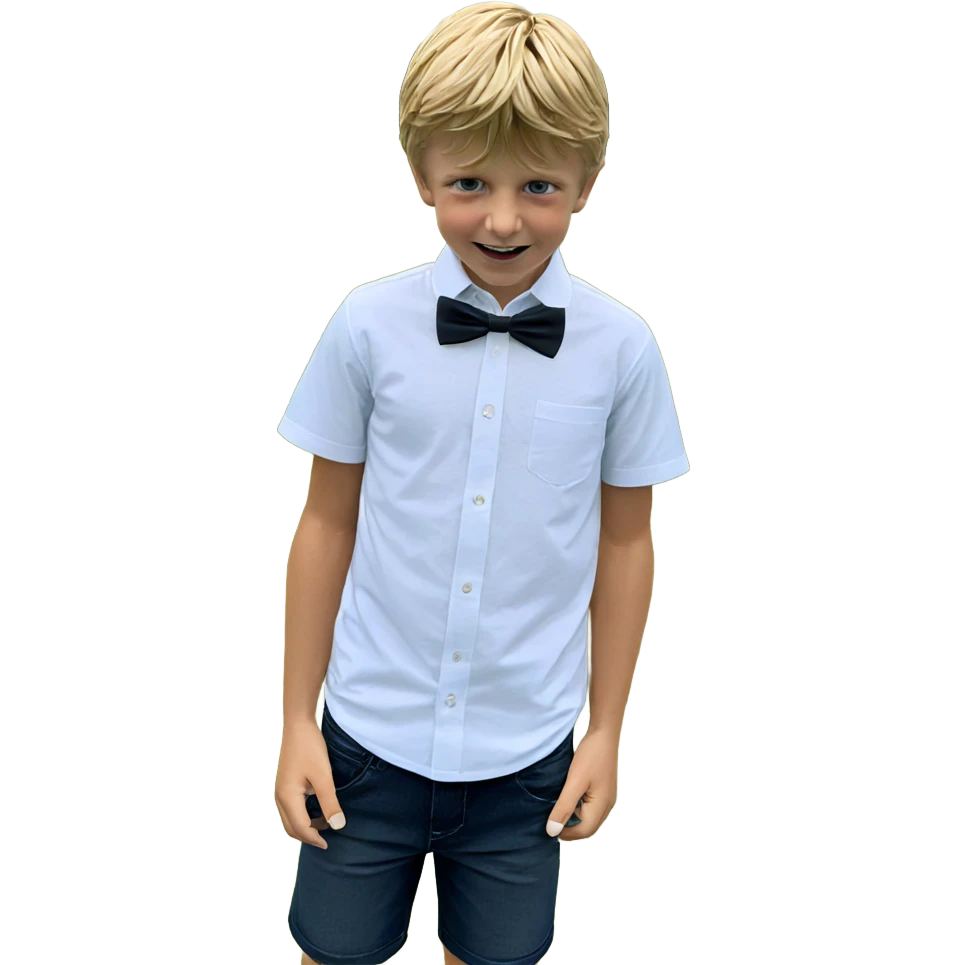 blonde boy in white shirt emoji