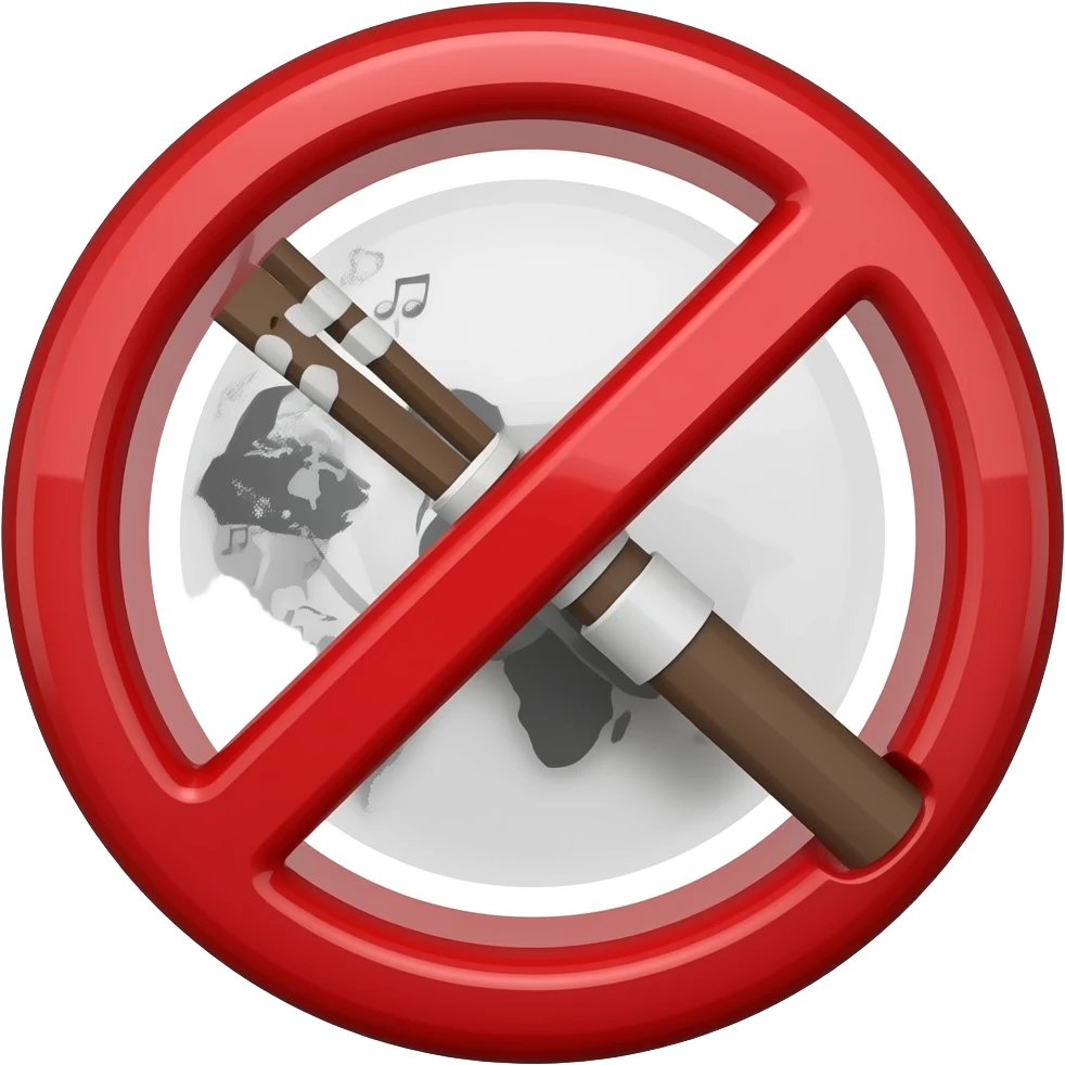 a poster with a music bad for teens emoji