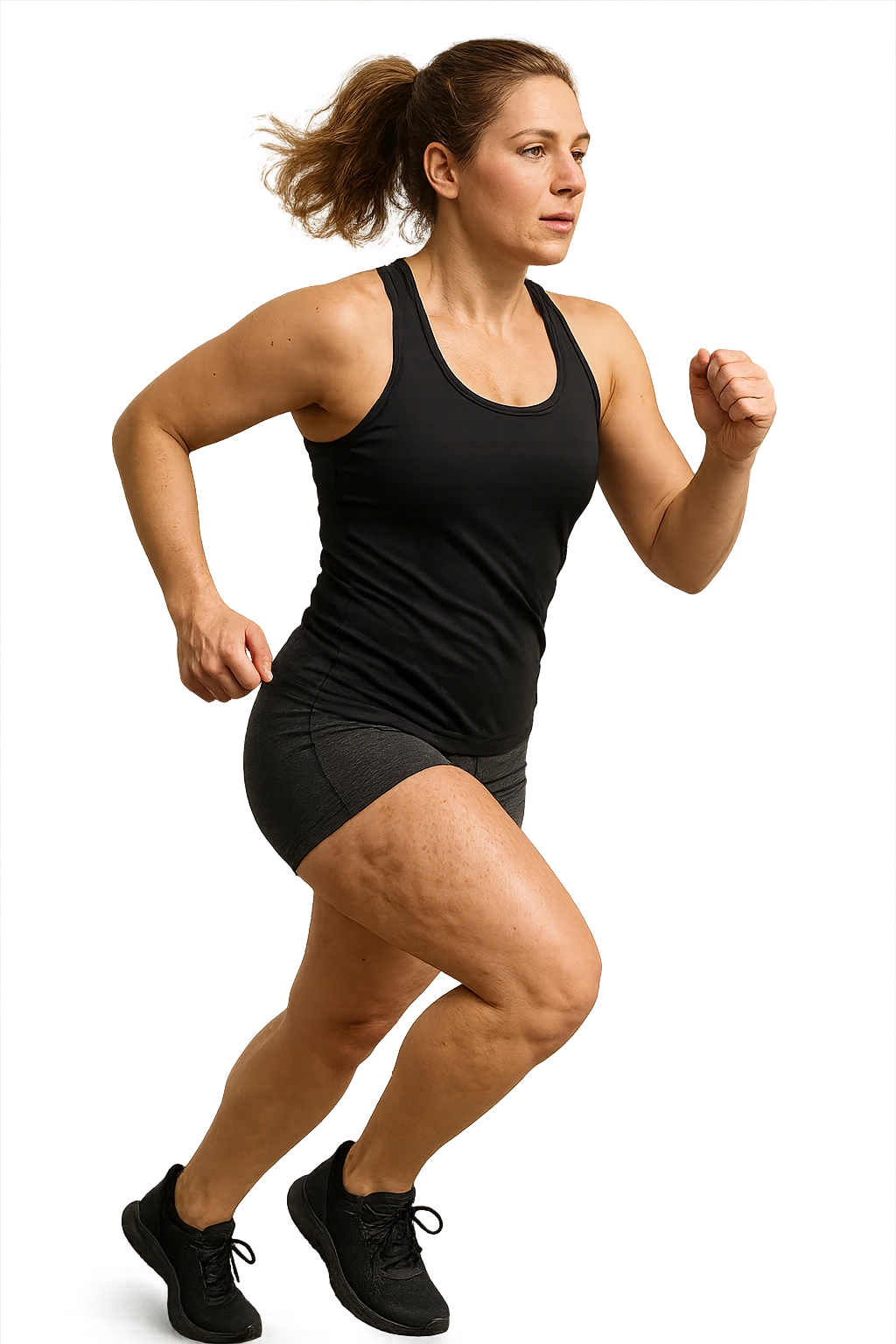 Donna che corre con cellulite emoji