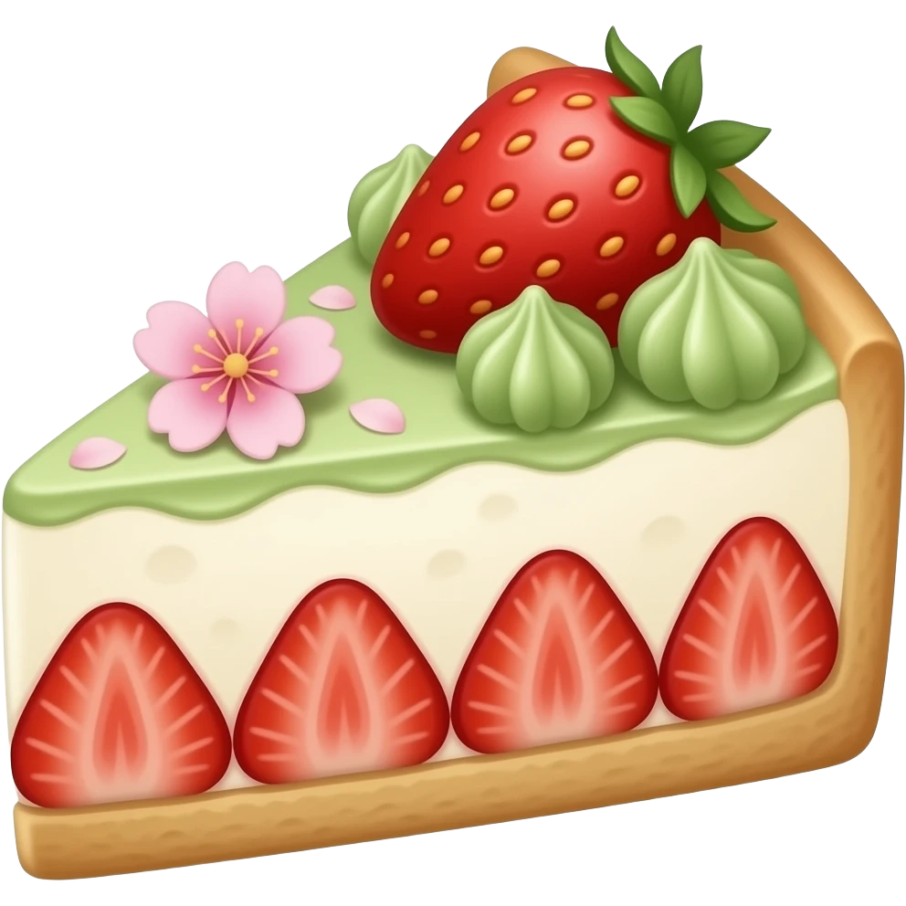 Strawberry matcha Sakura cheesecake emoji
