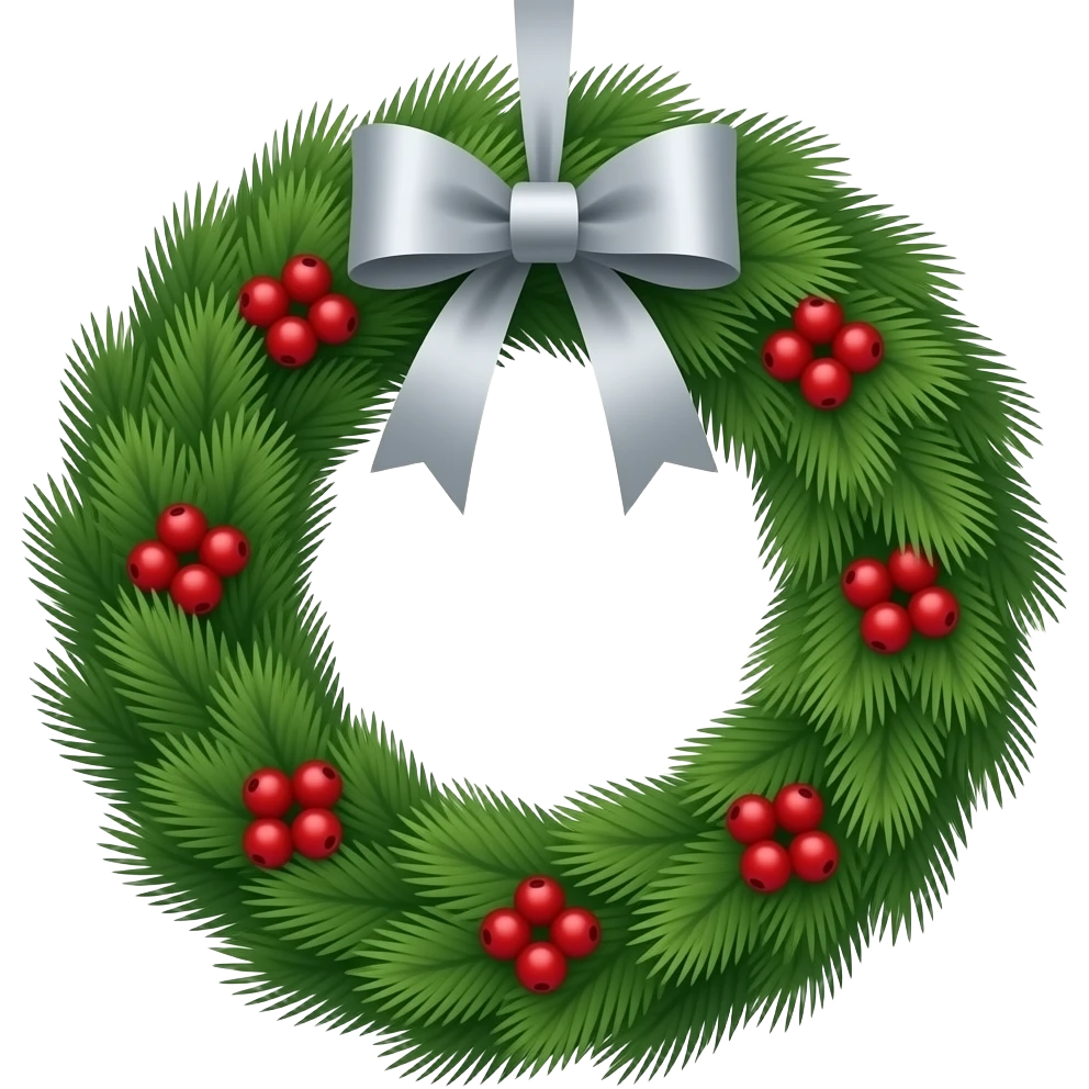 Smooth Christmas wreath circle hanging decoration emoji