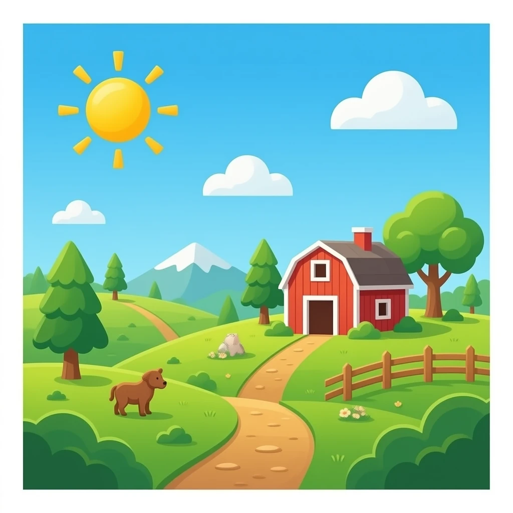 Farm cartoon background emoji