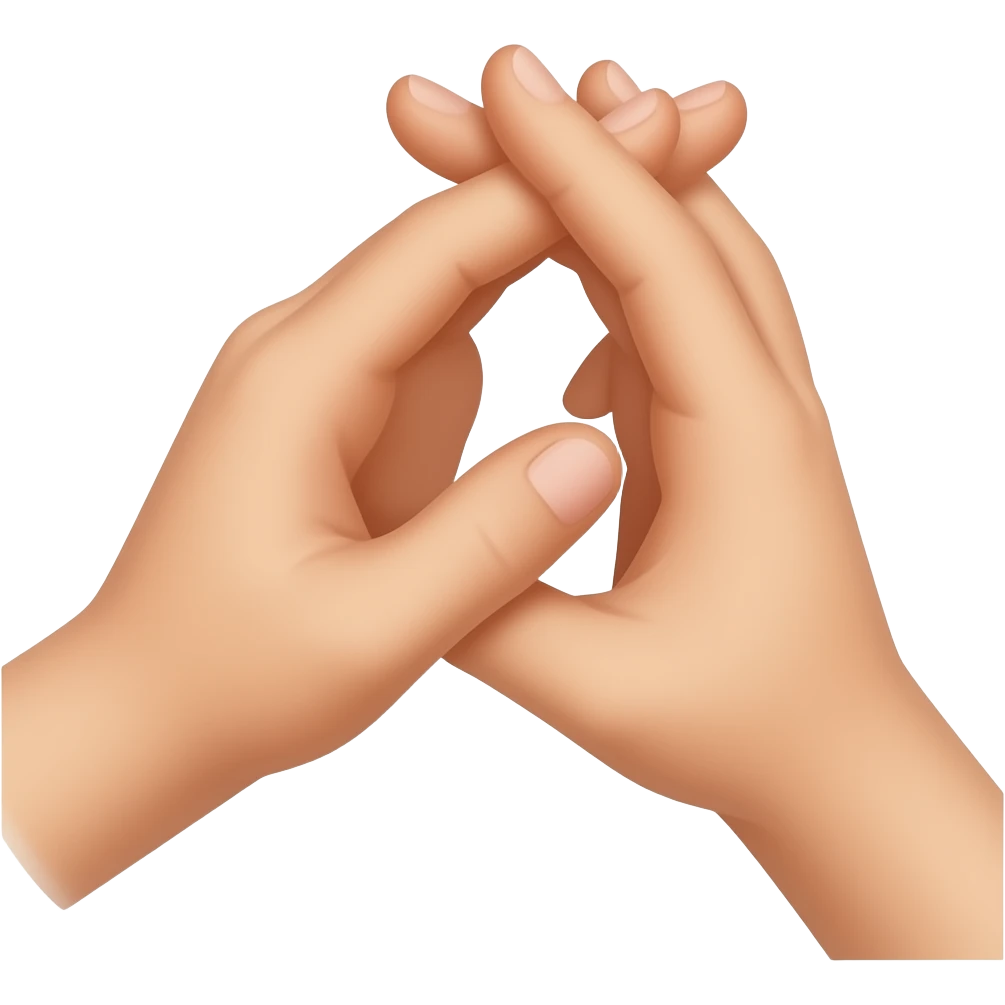 Two hands that fold to draw S emoji