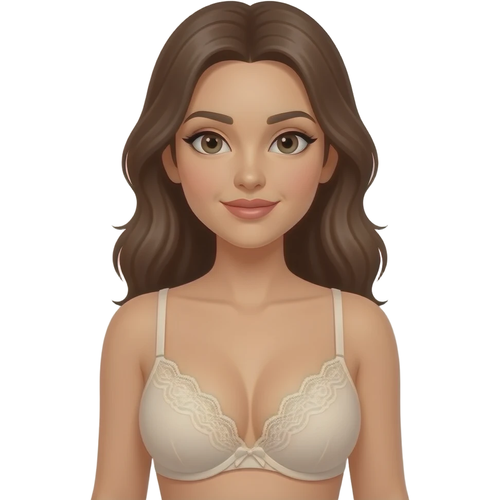 A woman wears a bra which makes it so you can so her nipples emoji