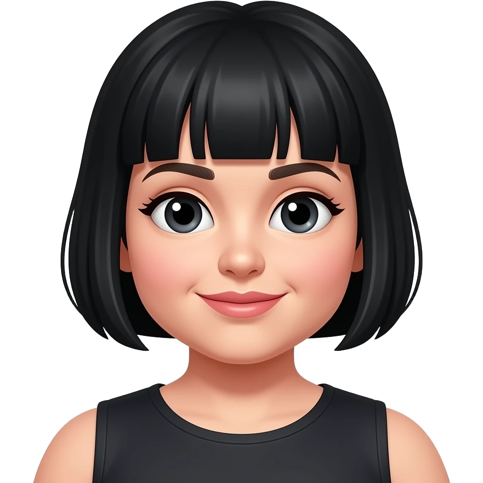 Fat white bad bitch with short cuttet black hair emoji