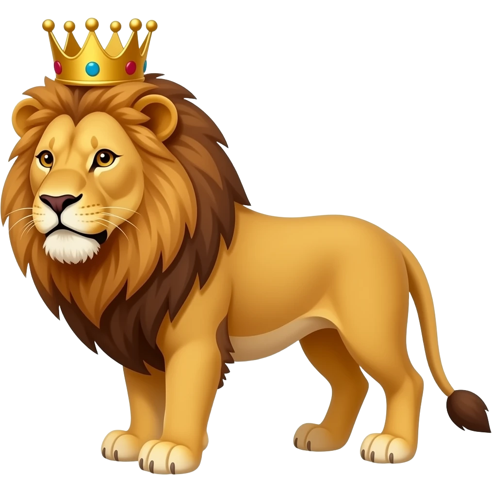 León con corona emoji