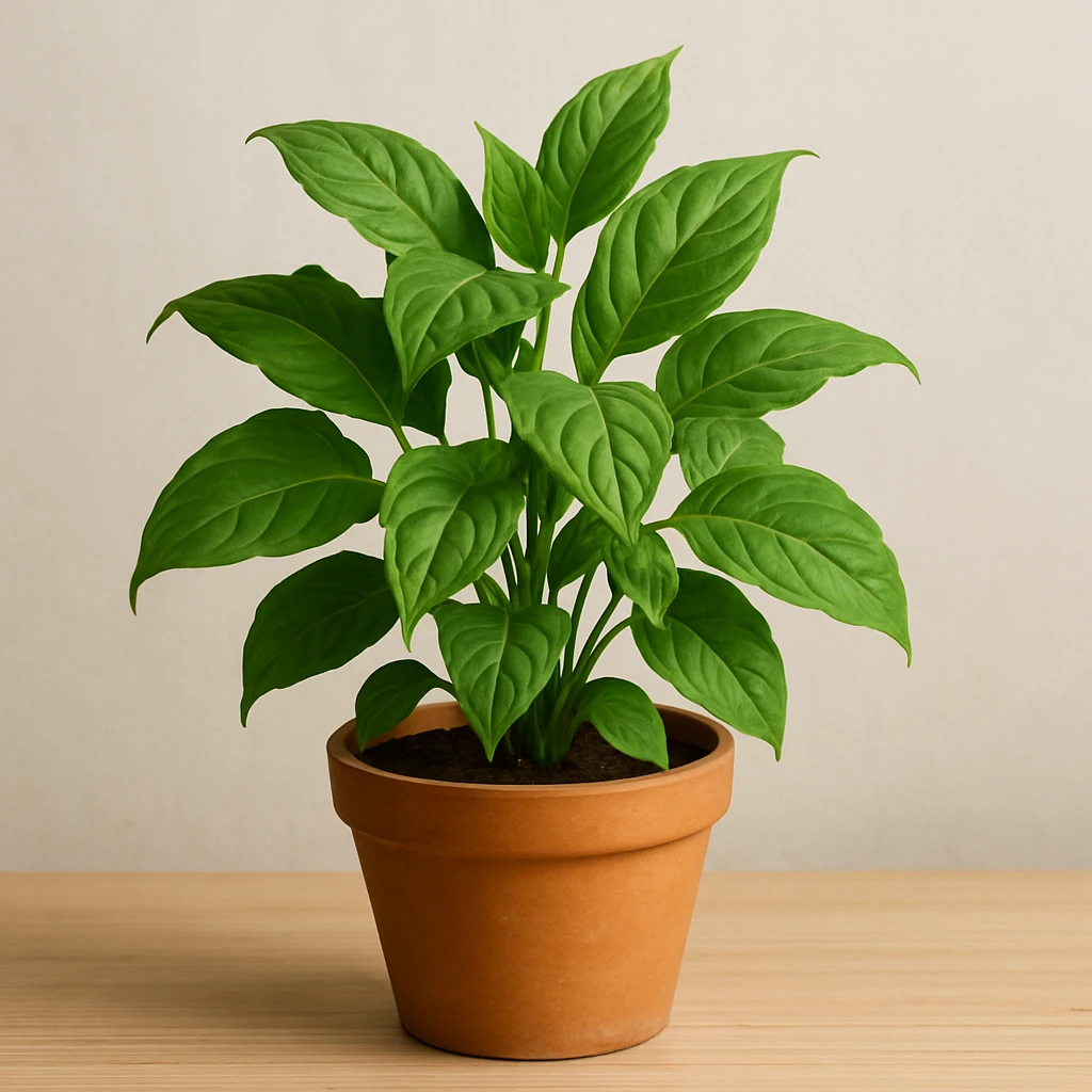 a leafy green plant in a pot emoji