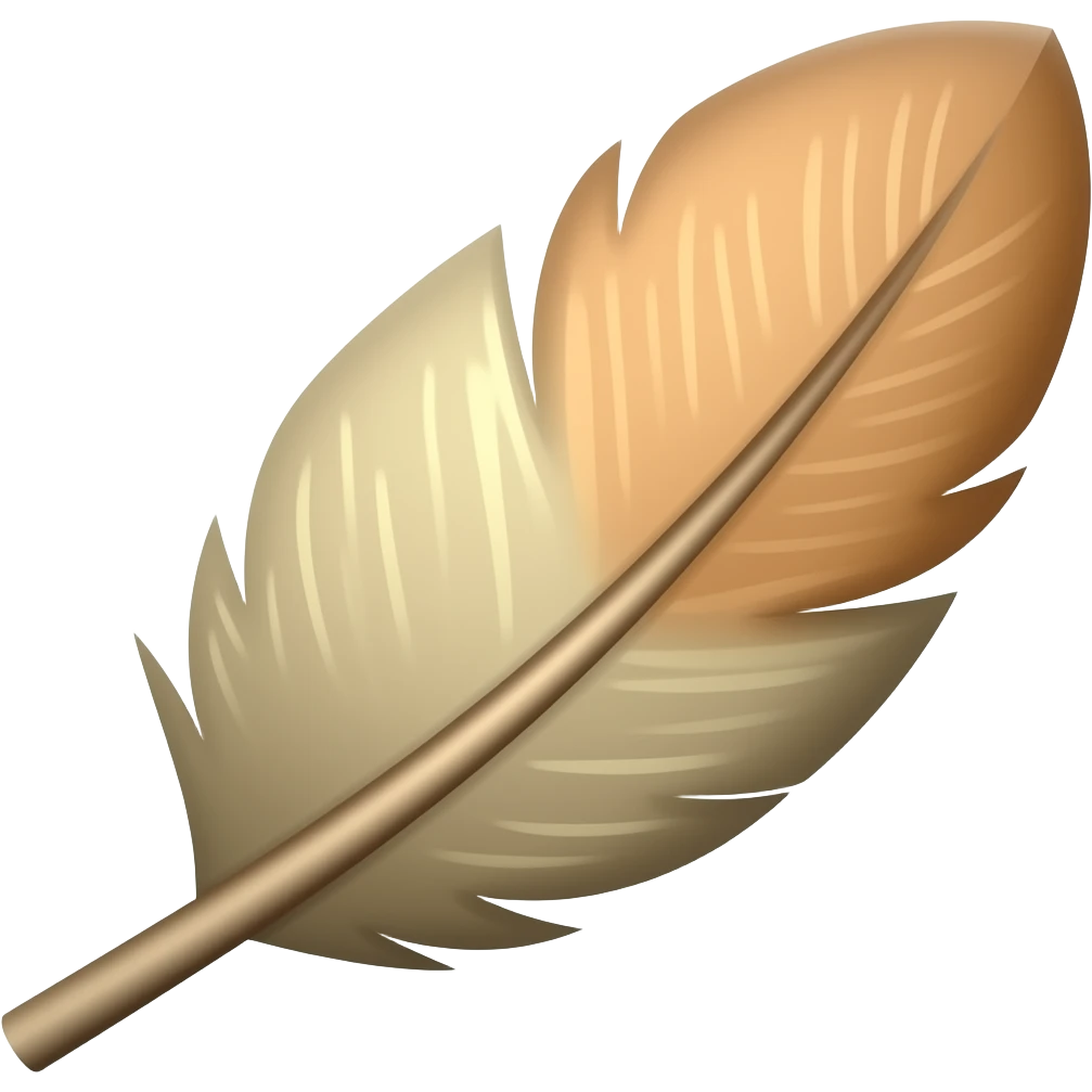 feather icon with no noticeable barbules -  no background copy/paste emoji