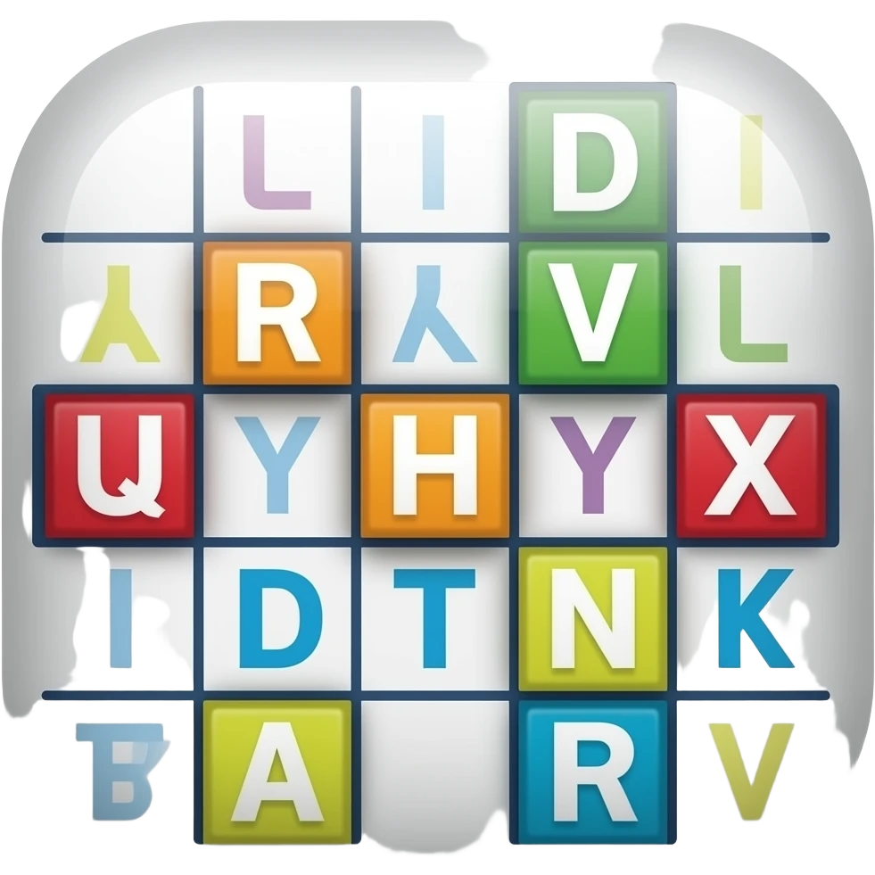 give me a mobile game app logo for crossword puzzle game emoji