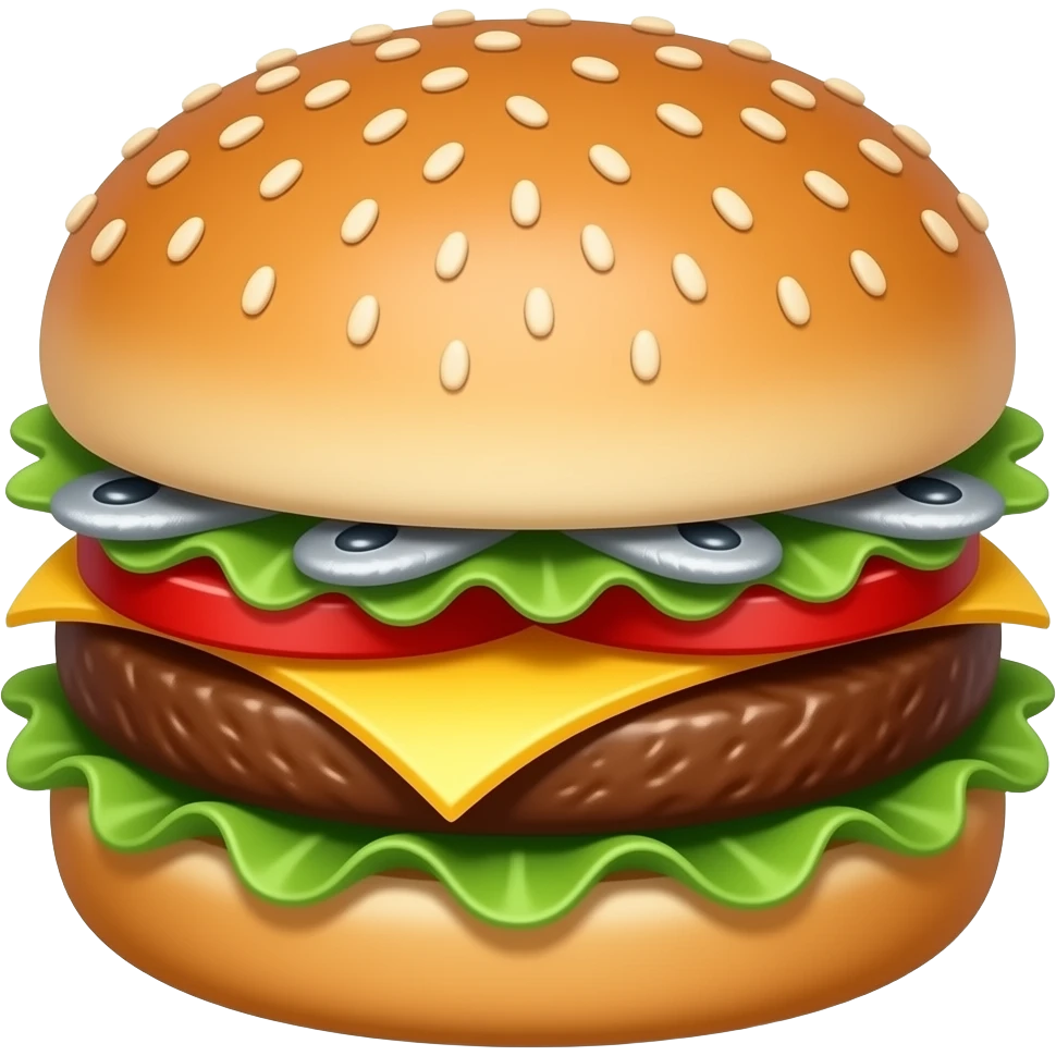 burger and anchovies with anchovies and anchovies emoji