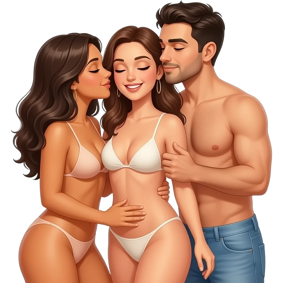 Mulher Yankinha, mulher Yanni e Ricardo trisal transando nus emoji