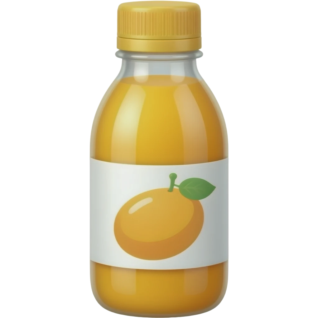 botellita de jugo que tenga una etiqueta de jugo emoji