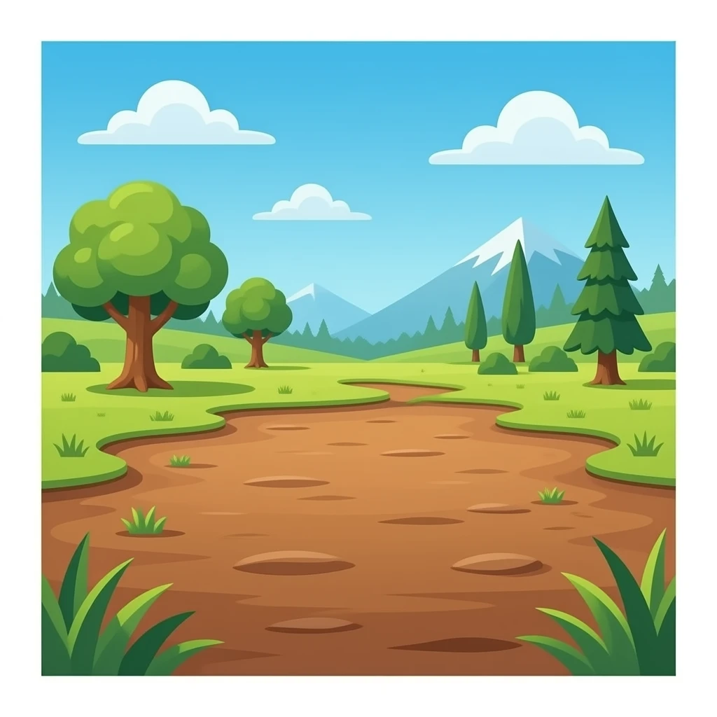 hazme un suelo plano de tierra i que al rededor haya tirndas i bares que no haya nada i que el suelo sea de tierra emoji