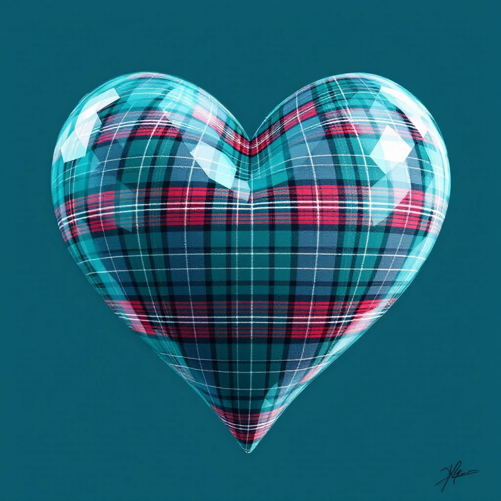 heart with a plaid pattern emoji