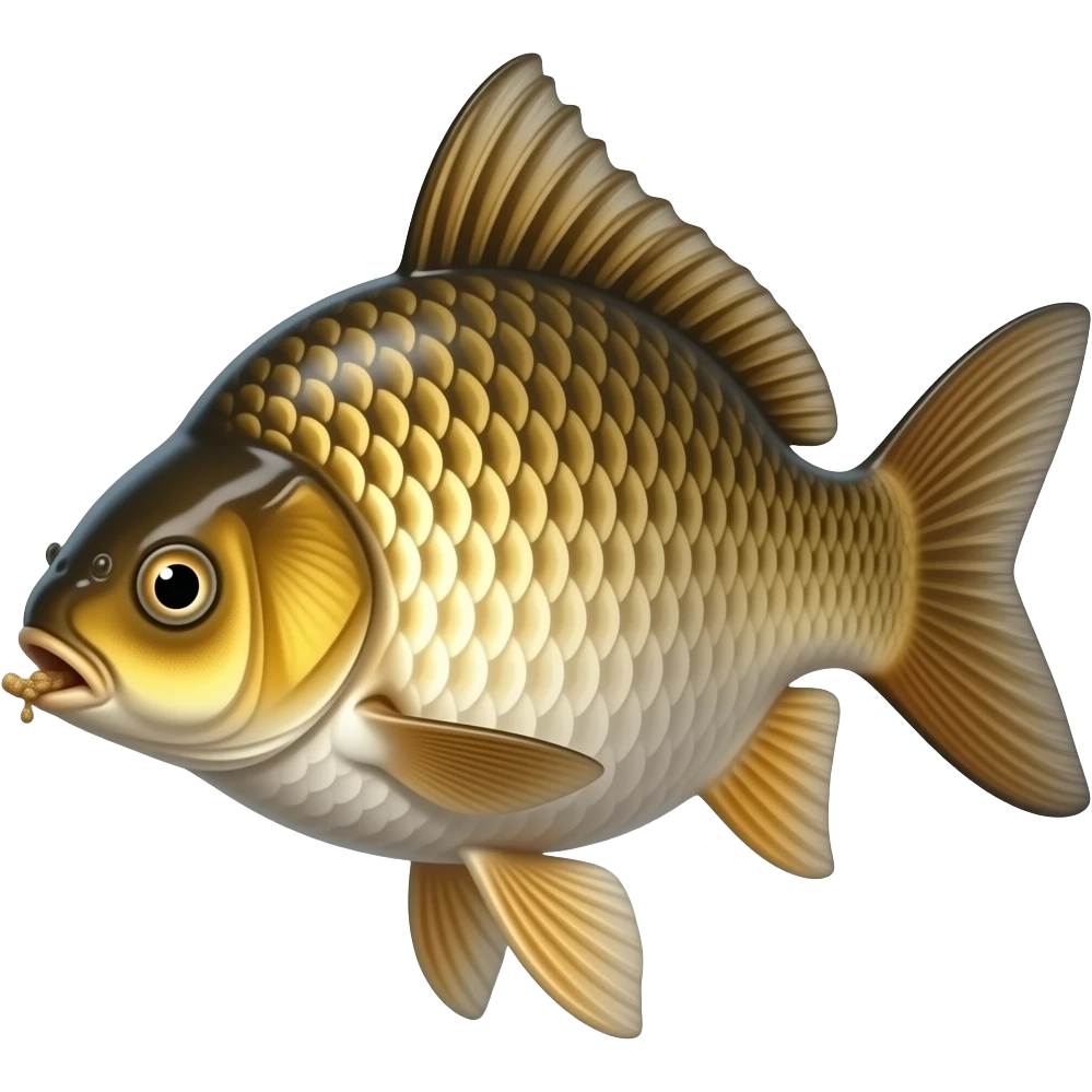 a carp fish with the smallest hole in its mouth to eat emoji