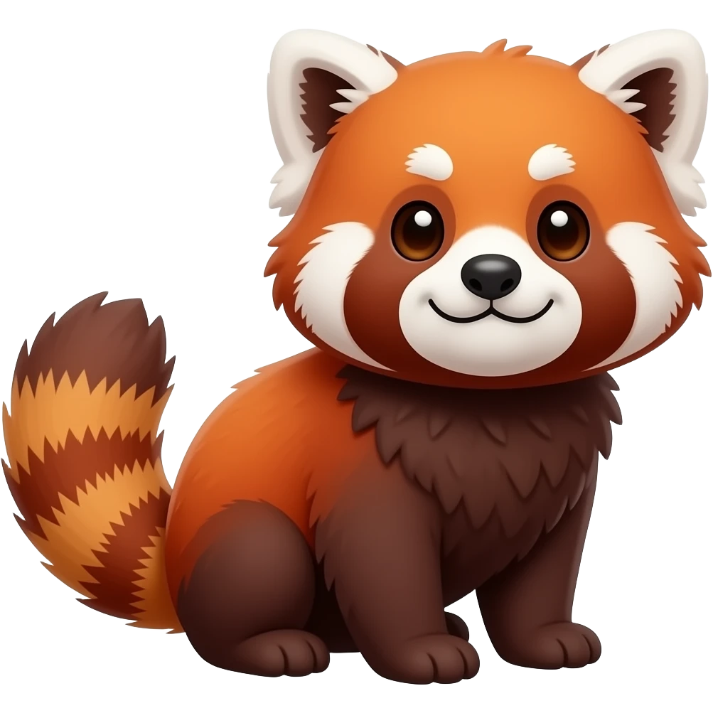 Miss you  red panda, cartoon emoji