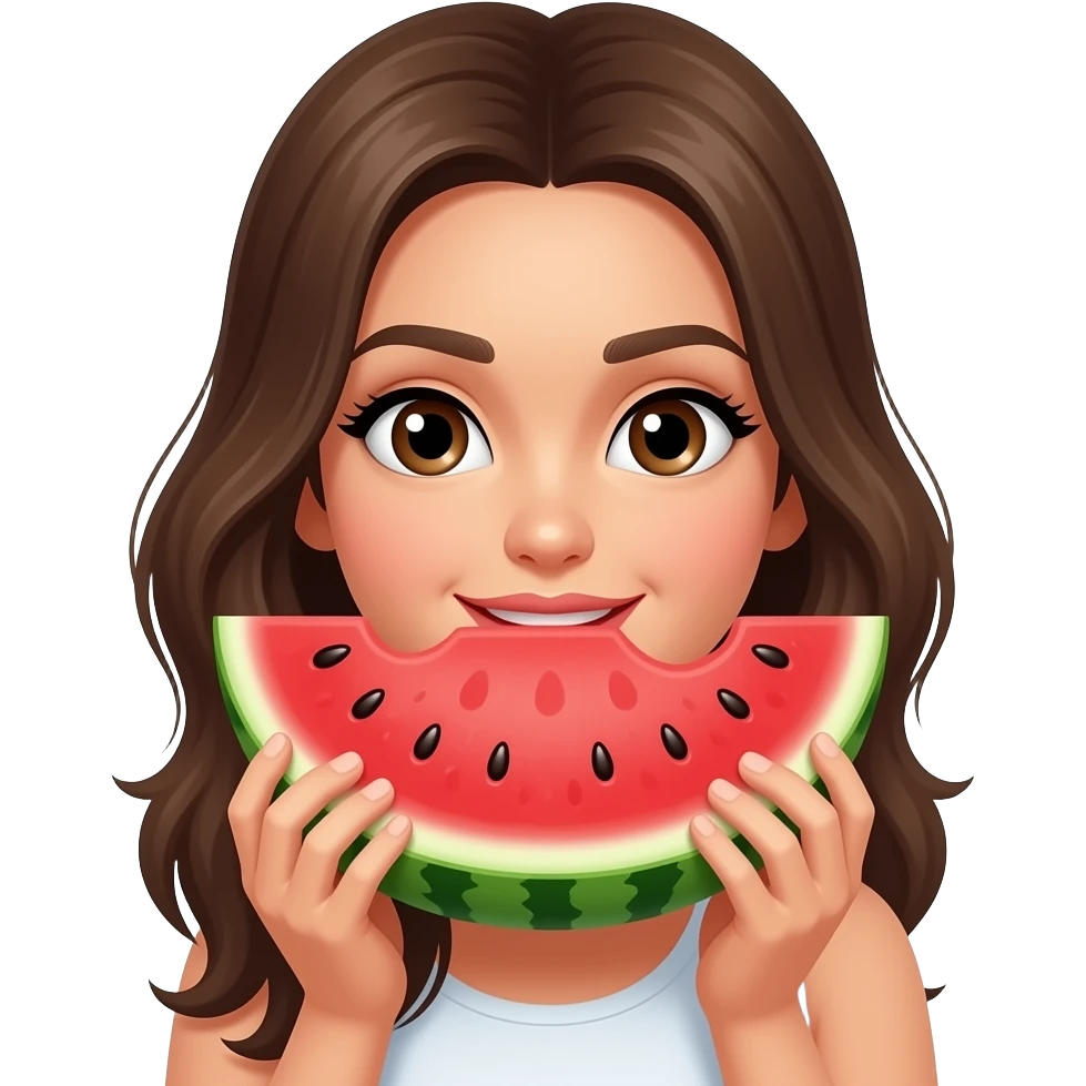 female Eating Watermelon emoji