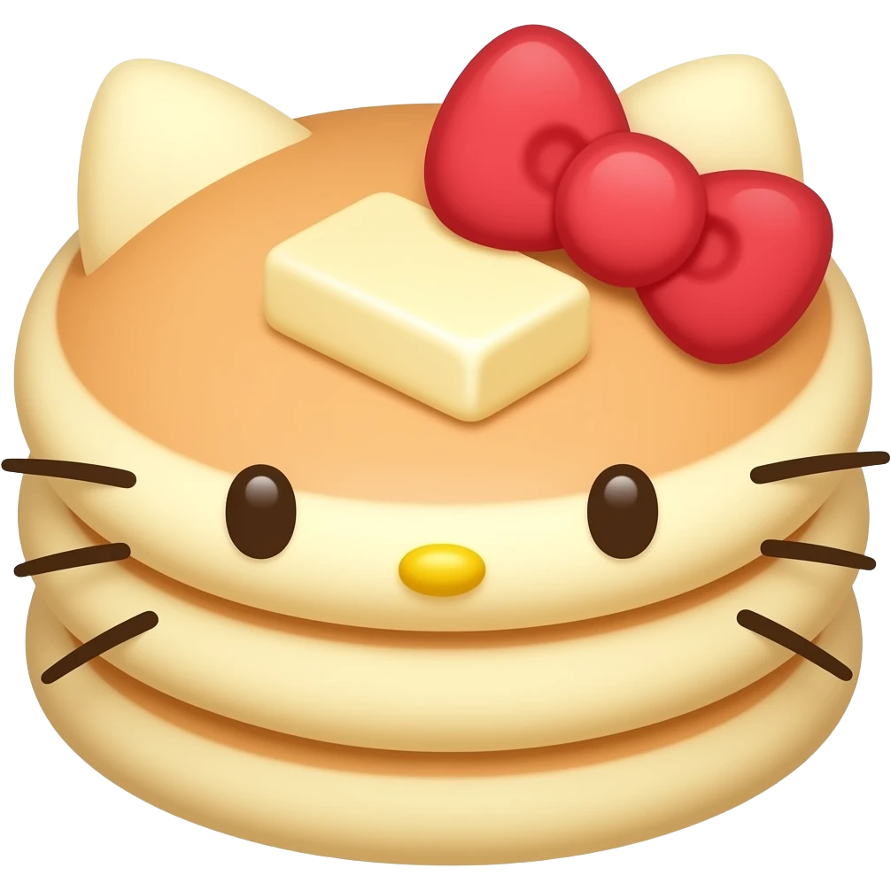 Hello kitty Pancakes with butter emoji