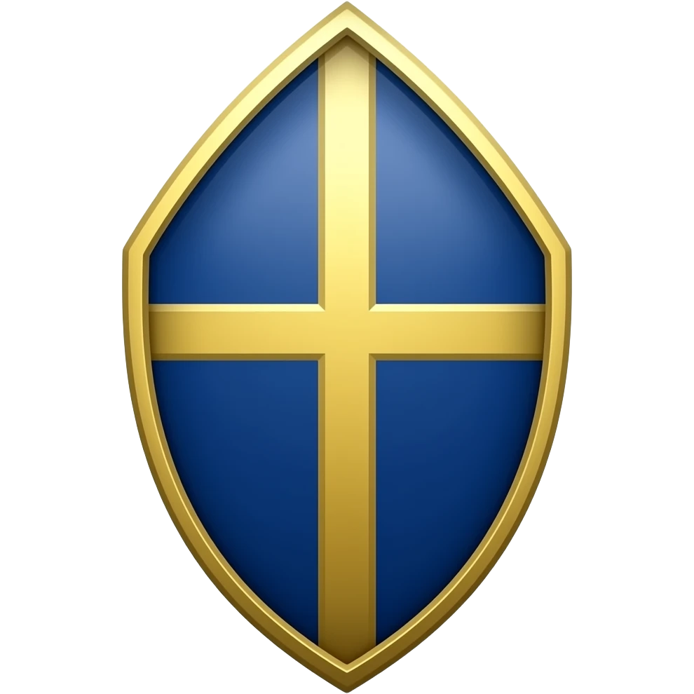 Bishop's emblem with a touch of dark blue and gold emoji