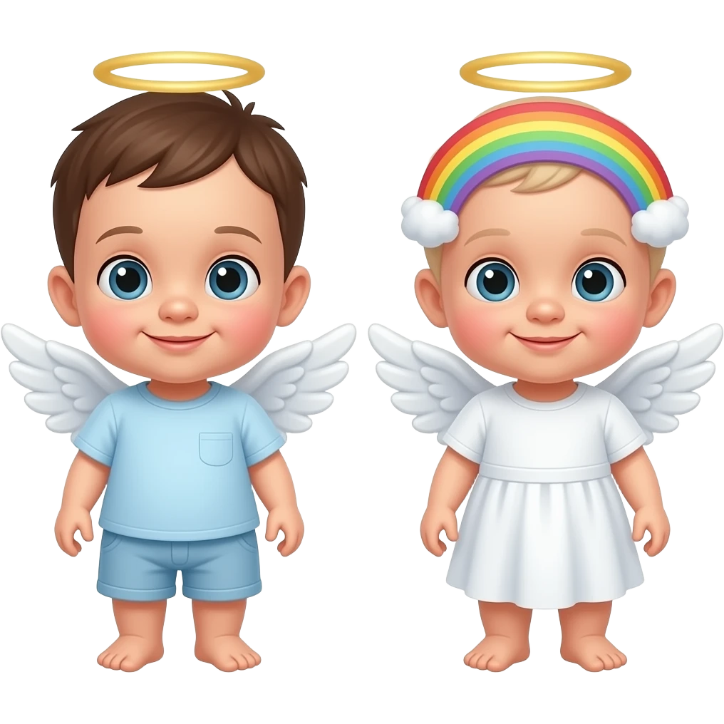 An Angel baby boy and a rainbow baby emoji