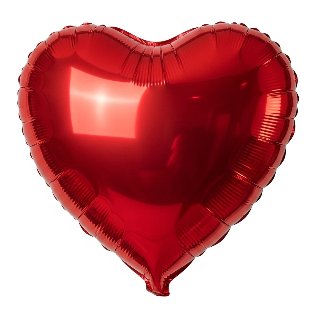 Foil balloon heart, remove background emoji
