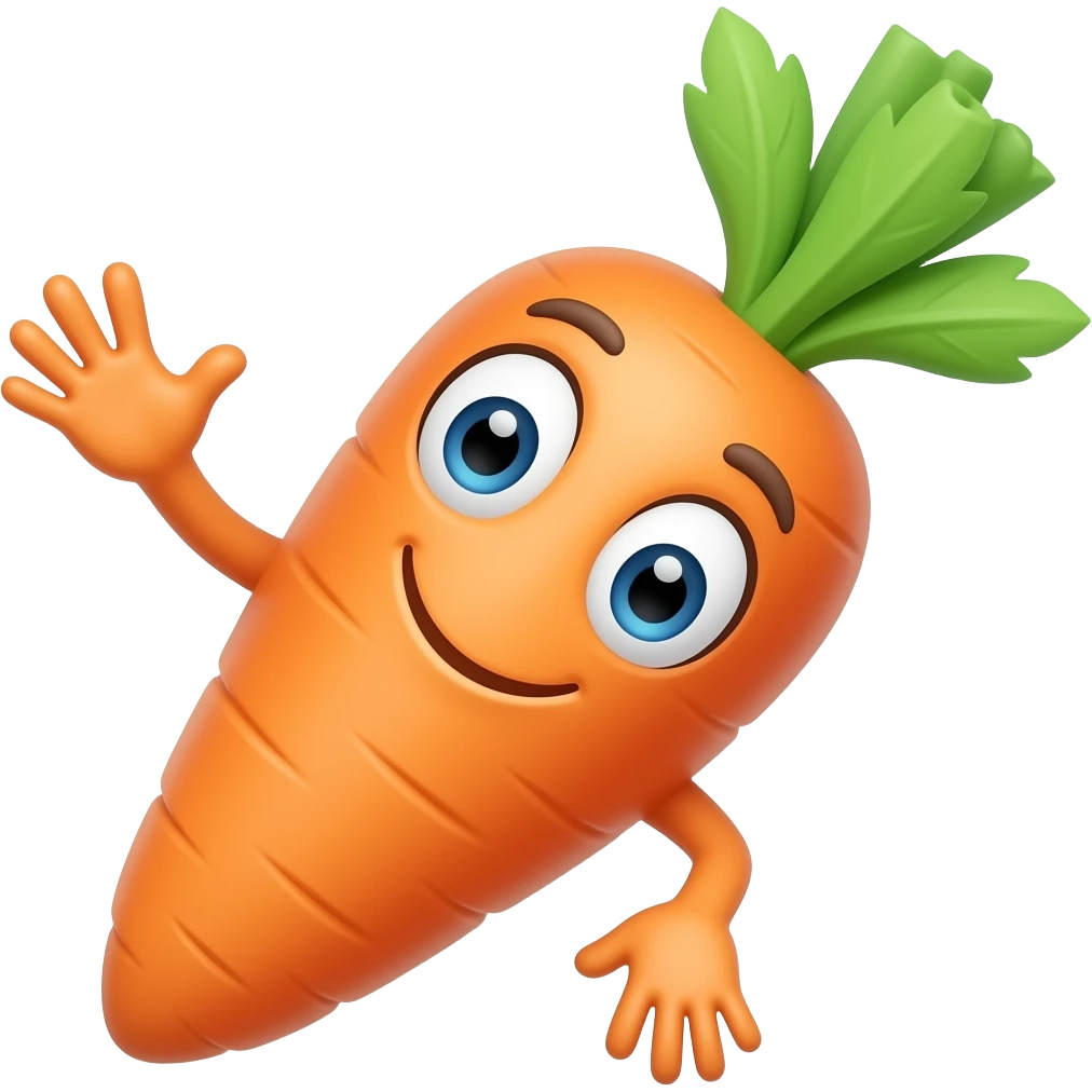 carota che sorride e saluta emoji