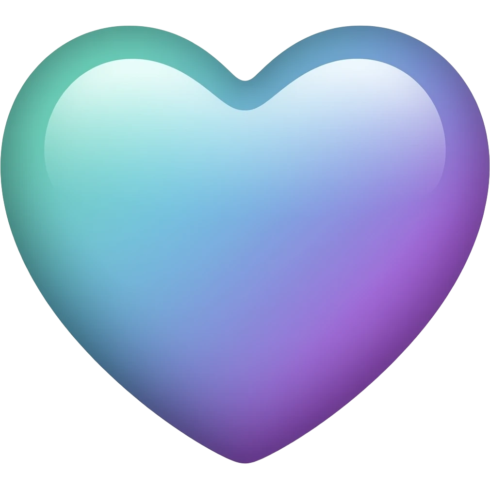 Pastel green-to-blue-to-purple-gradients heart emoji
