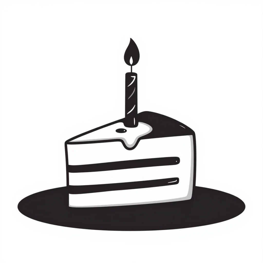 a slice of cake, hand drawn doodle style emoji