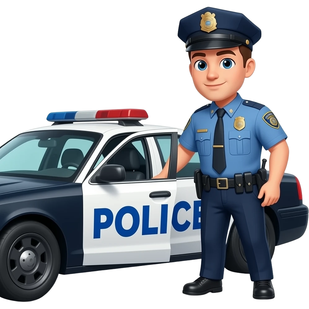 police officer who opens the door of the car emoji