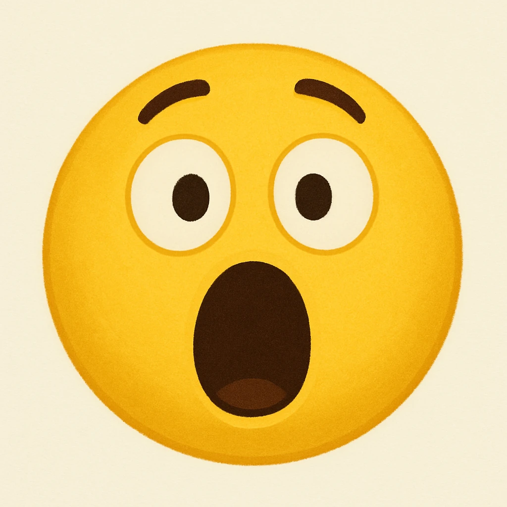 yellow emoji with a shocked face emoji