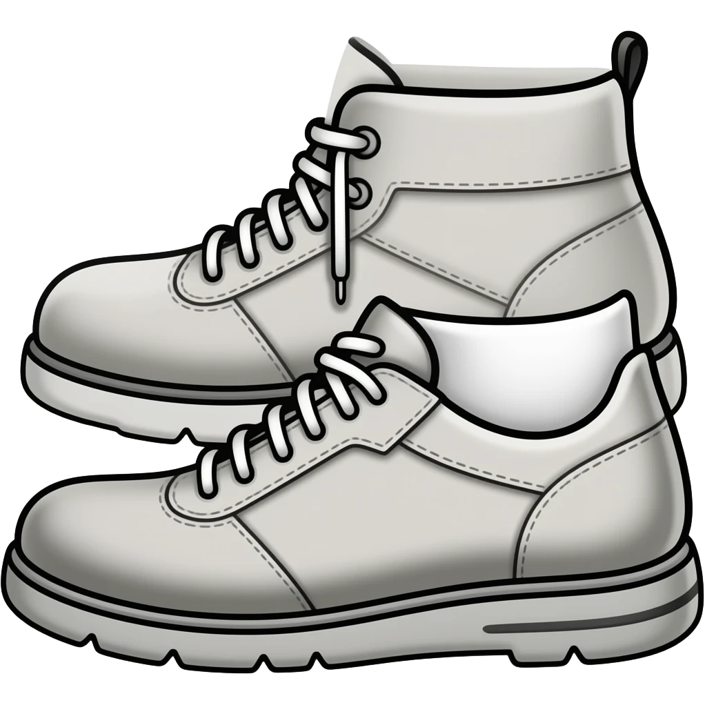 man's shoes emoji, thick black outline, simple cartoon emoji