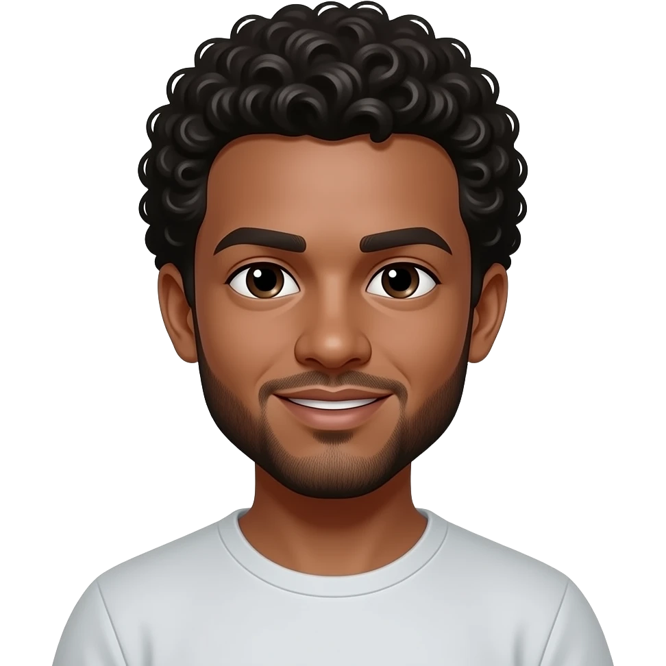 Creat it without beard andcurly black hair emoji