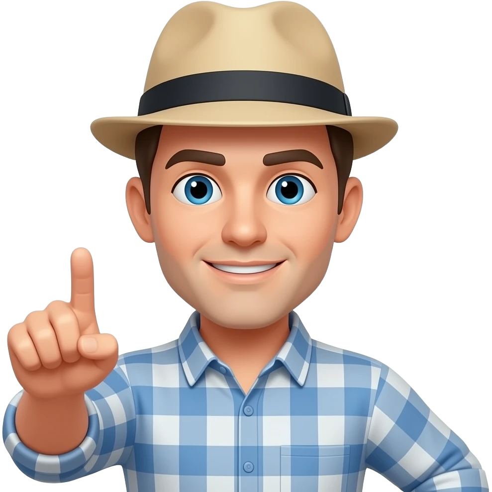 Şapkalı adam parmakla gösterms emoji