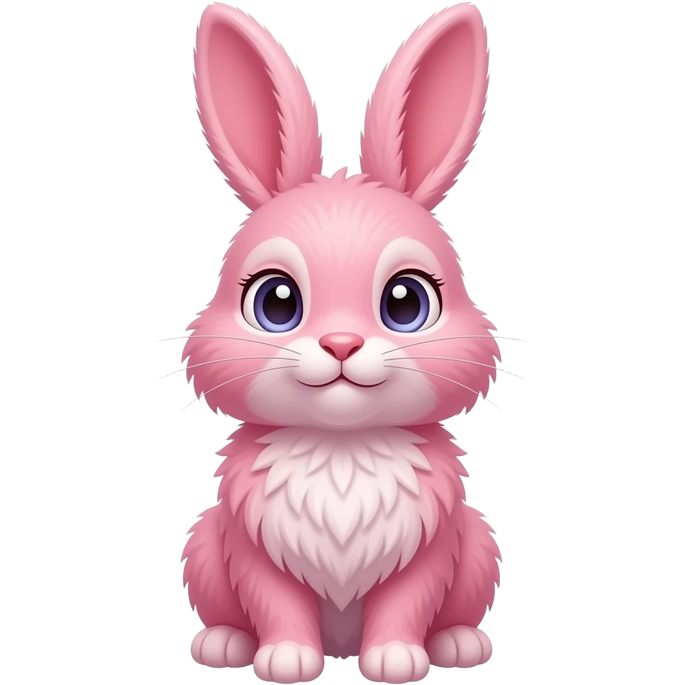Quiero que sea rosa y que sea peludito que se vas muy lindo y esponjosito pero que sea un conejo emoji