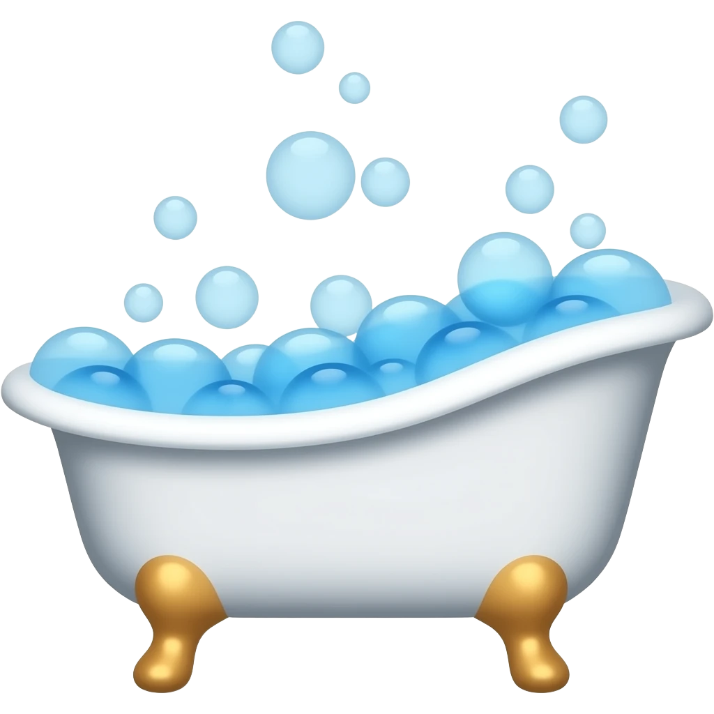 white bath with blue bubbles emoji