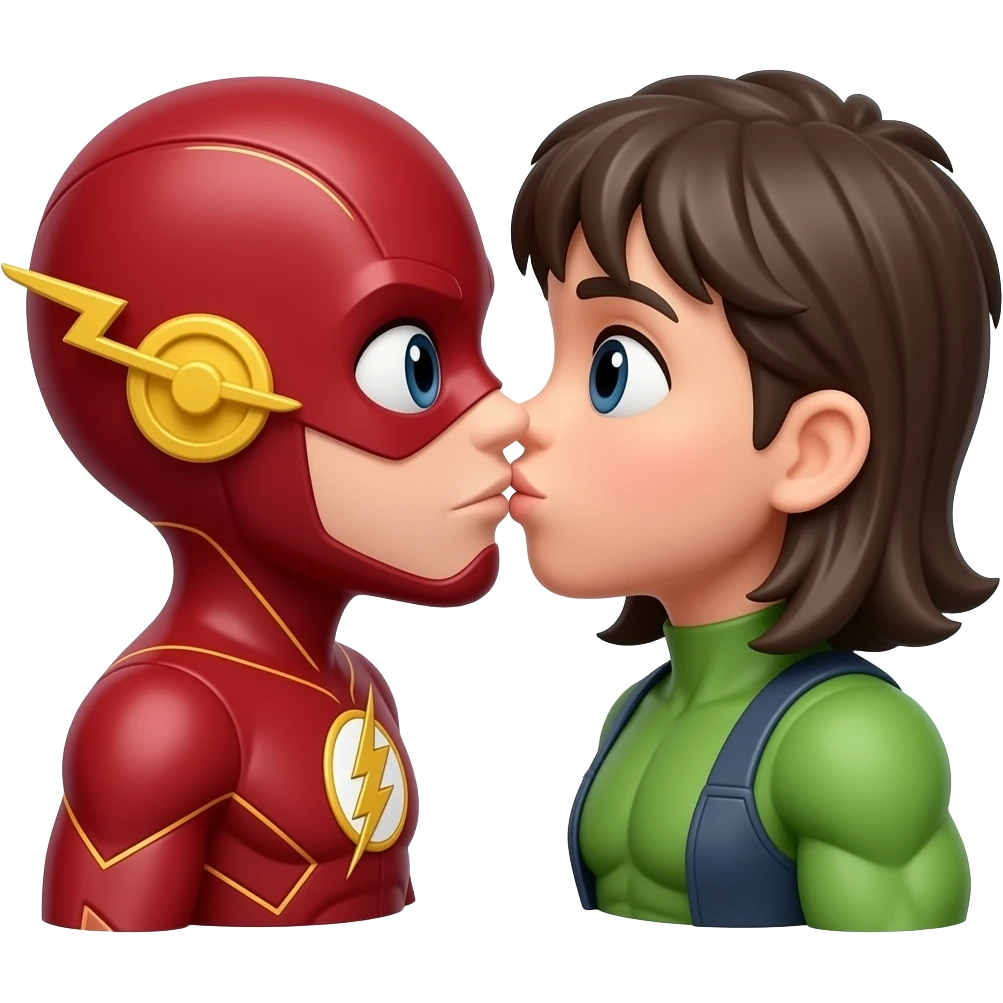 The Flash in Kiss She Flash Girl Romantic Hulk Mix "3d Emoji Old" emoji