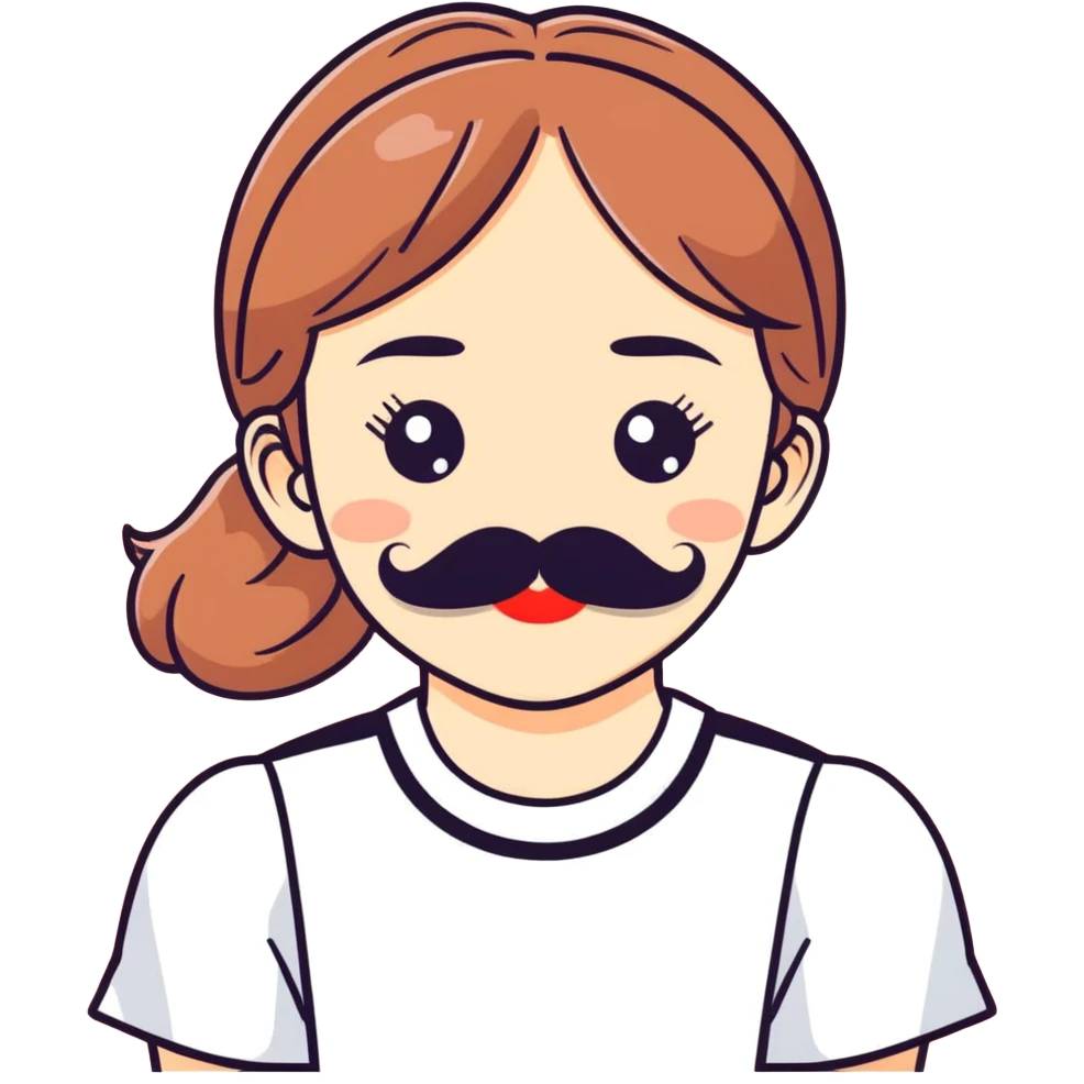 Girl with mustache  emoji