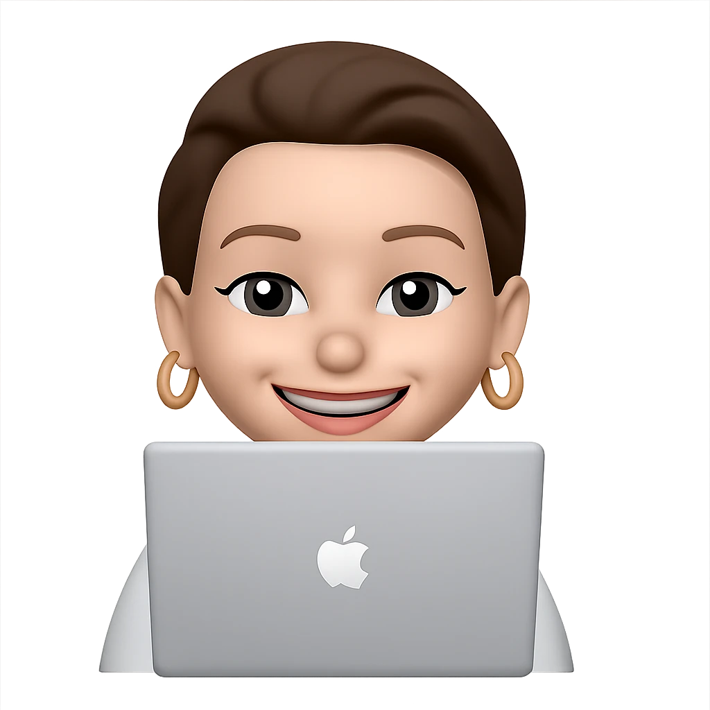 keep her 10 kilos lighter, gold earring rings, visible smiling lips, and same style as the original image emoji