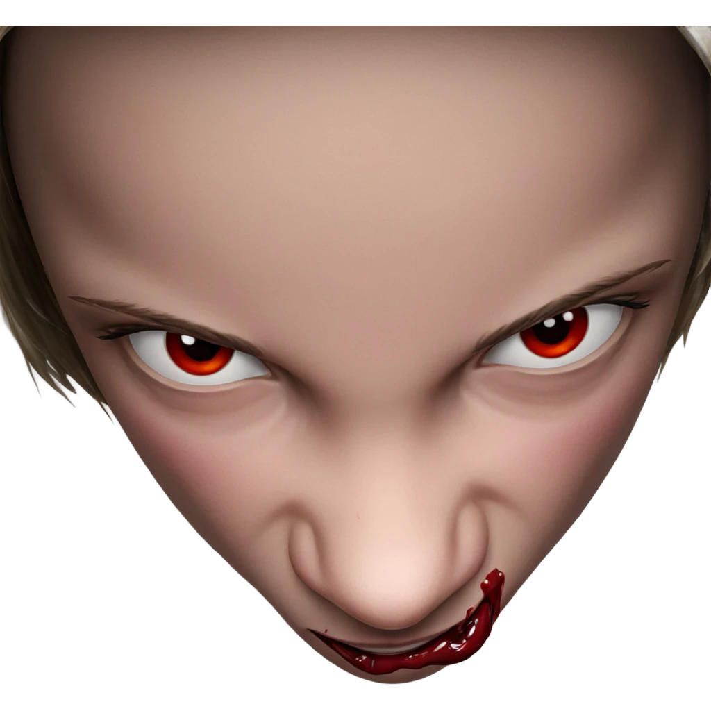 male portrait with blood emoji