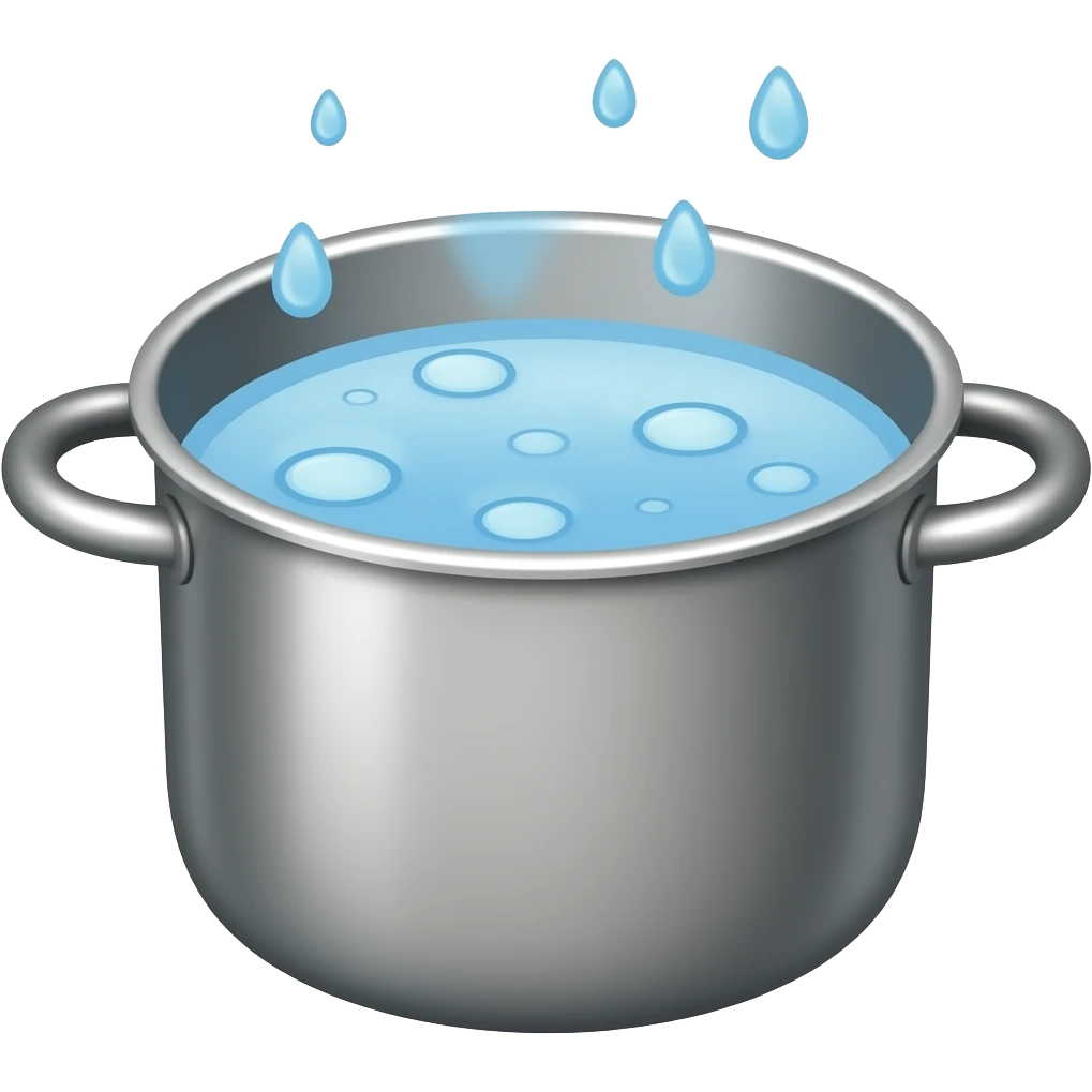 Pot with hot water cooking emoji