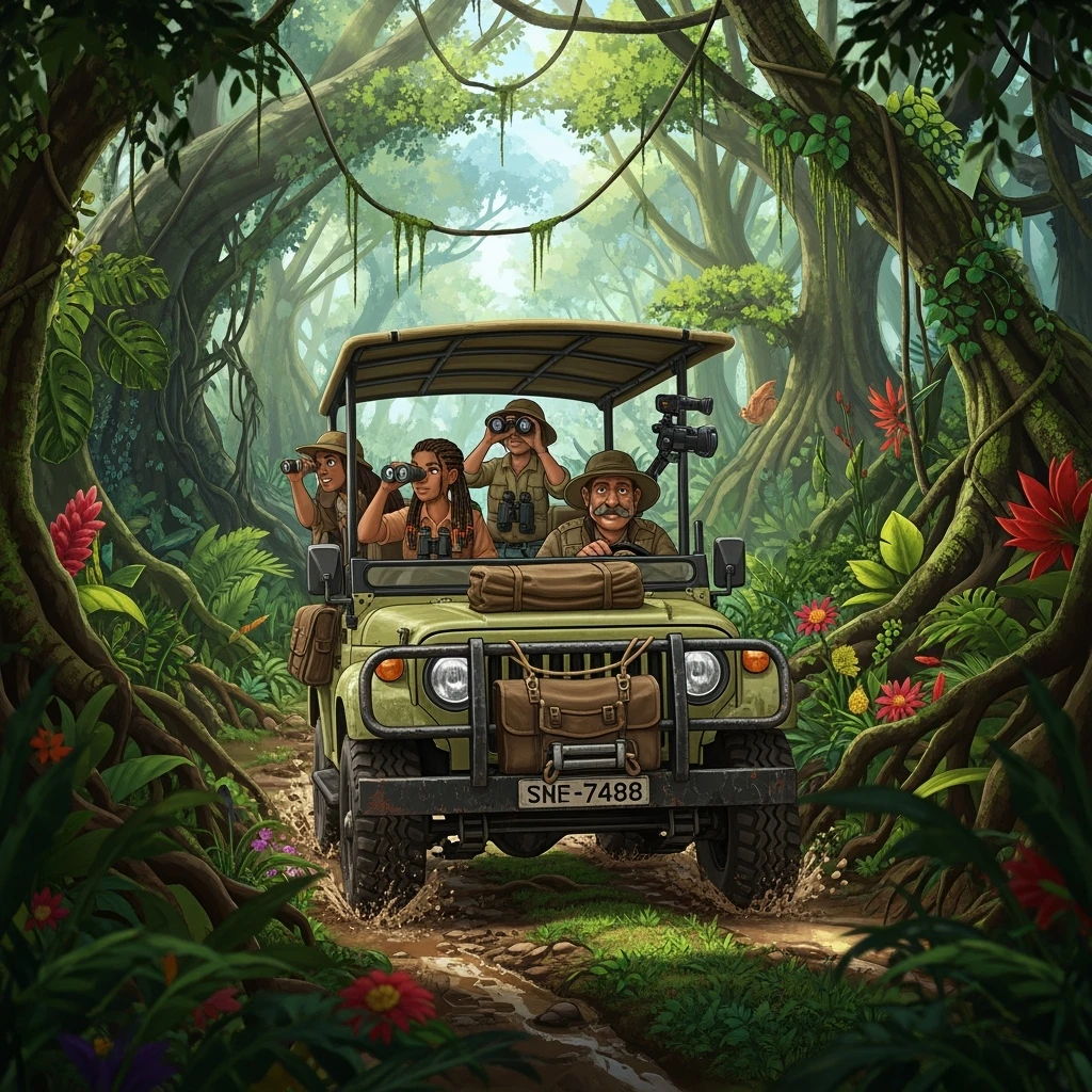 digital illustration of jungle safari emoji