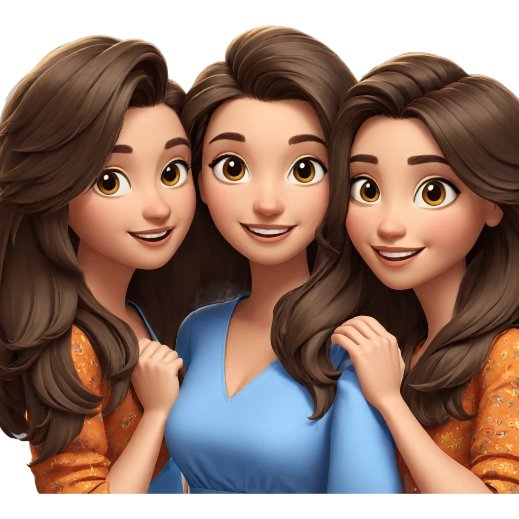 smiling girls in blue dresses emoji