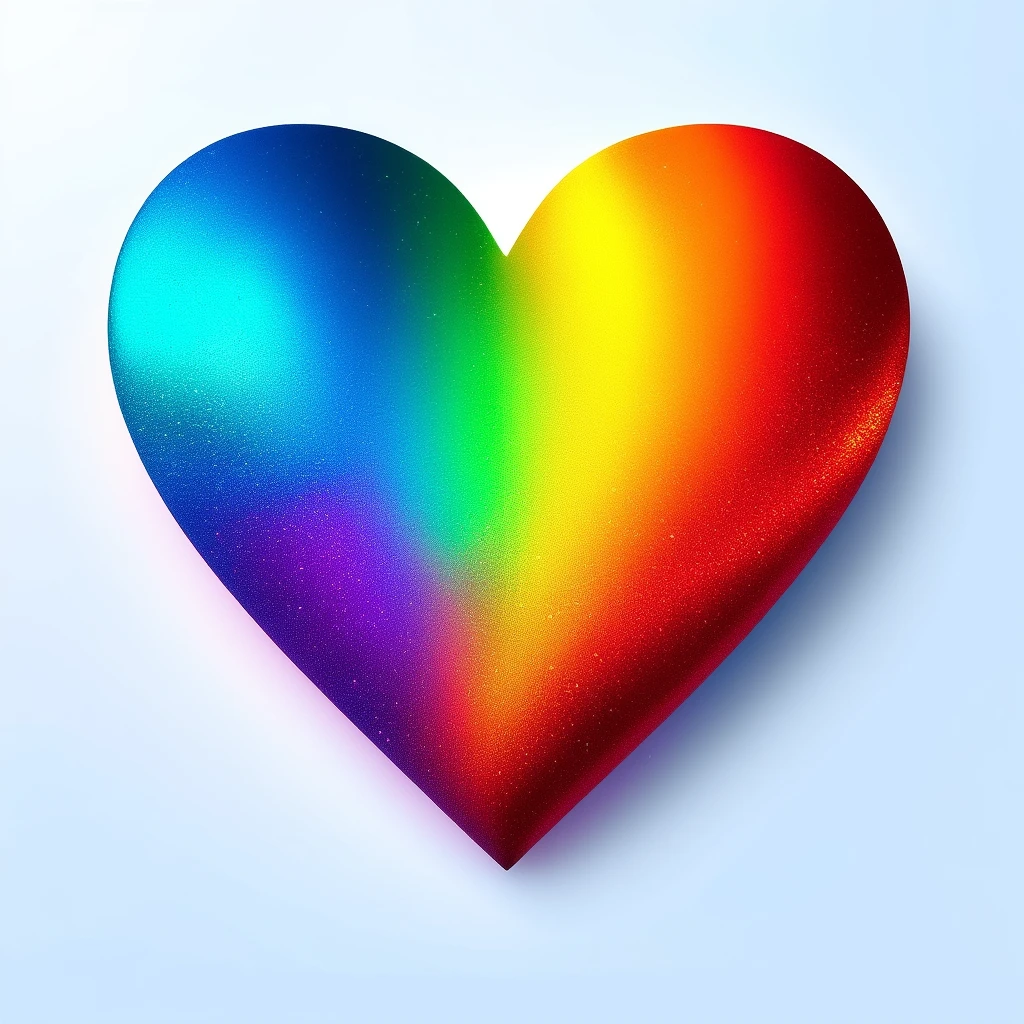 heart with a rainbow shimmer emoji