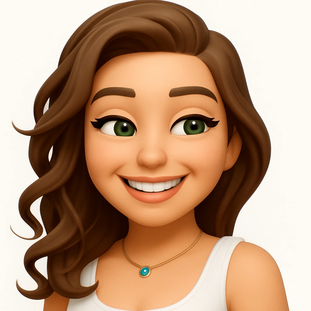 turn the second man in emoji style of the 1st image, match the facial features and match dressing style of the 2nd image, she is in whte tank top emoji