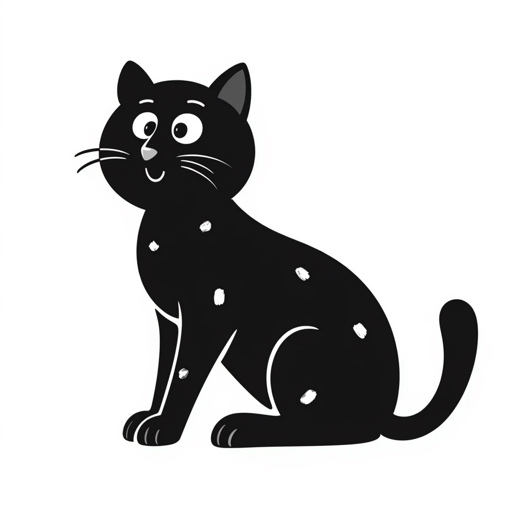 a black cat with white spots emoji