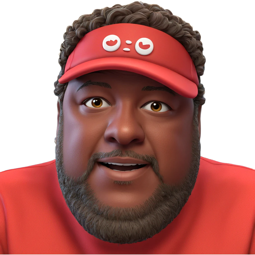 male portrait in red attire emoji