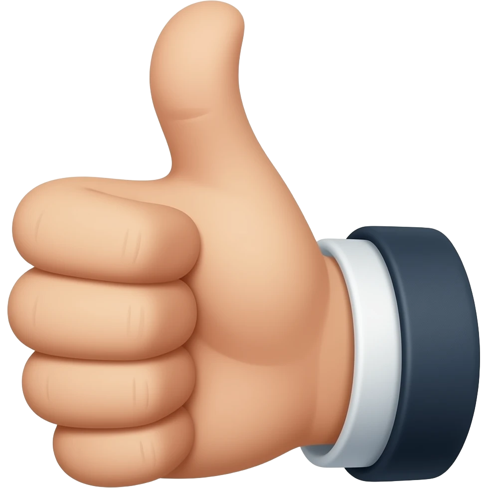 thumbs up emoji with three thumbs on the hand emoji