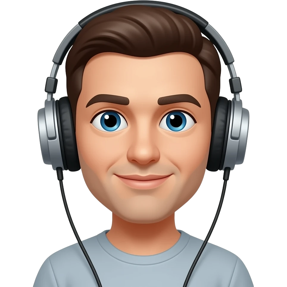 Someone with headphones listening vibing music emoji