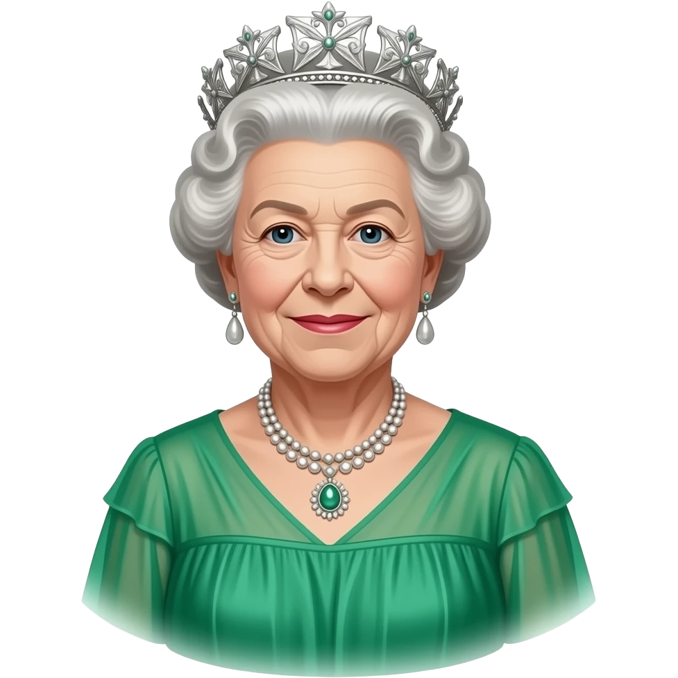 Elizabeth ll trage verde emoji