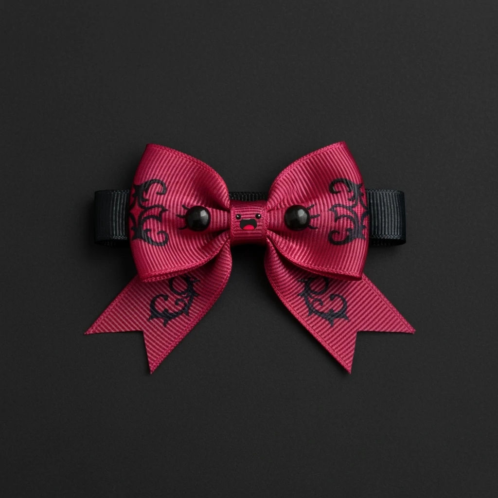 goth ribbon bow, cute, expressive, minimal emoji